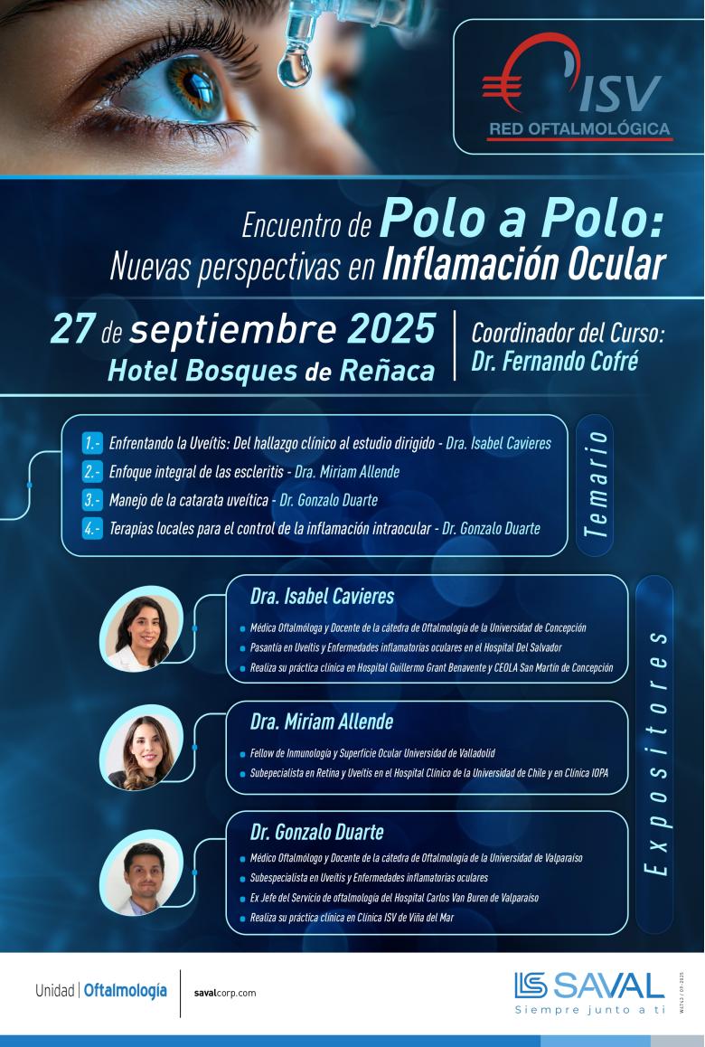 clinica oftalmologica isv, encuentro de polo a polo, inflamacion ocular, uveitis, escleritis, catarata uveitica, inflamacion intraocular, renaca, vina del mar
